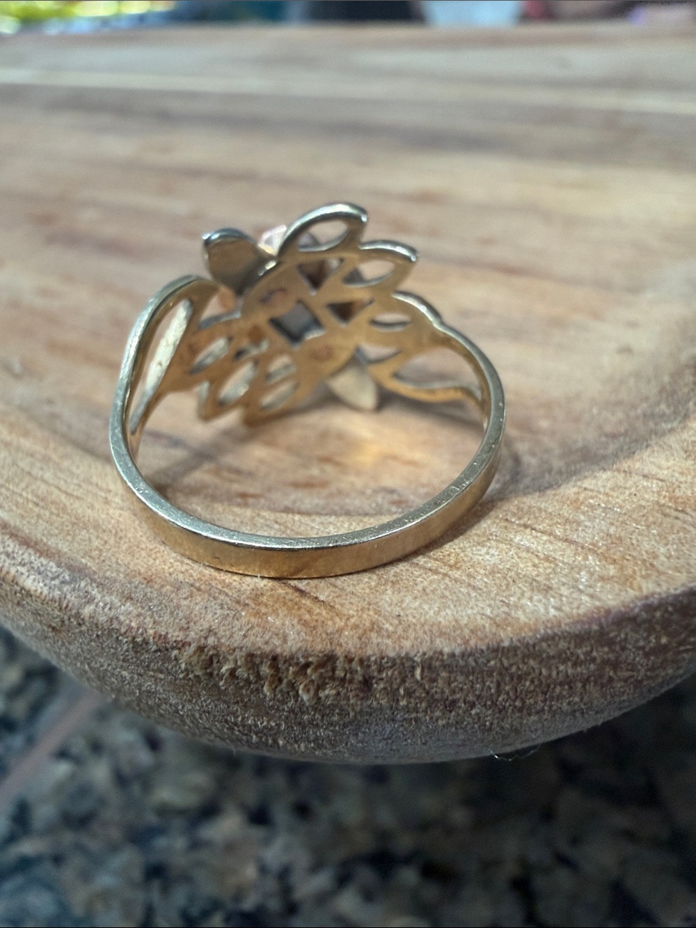 Floral Rose 10k Gold Statement Ring size 7 - Picture 2 of 4